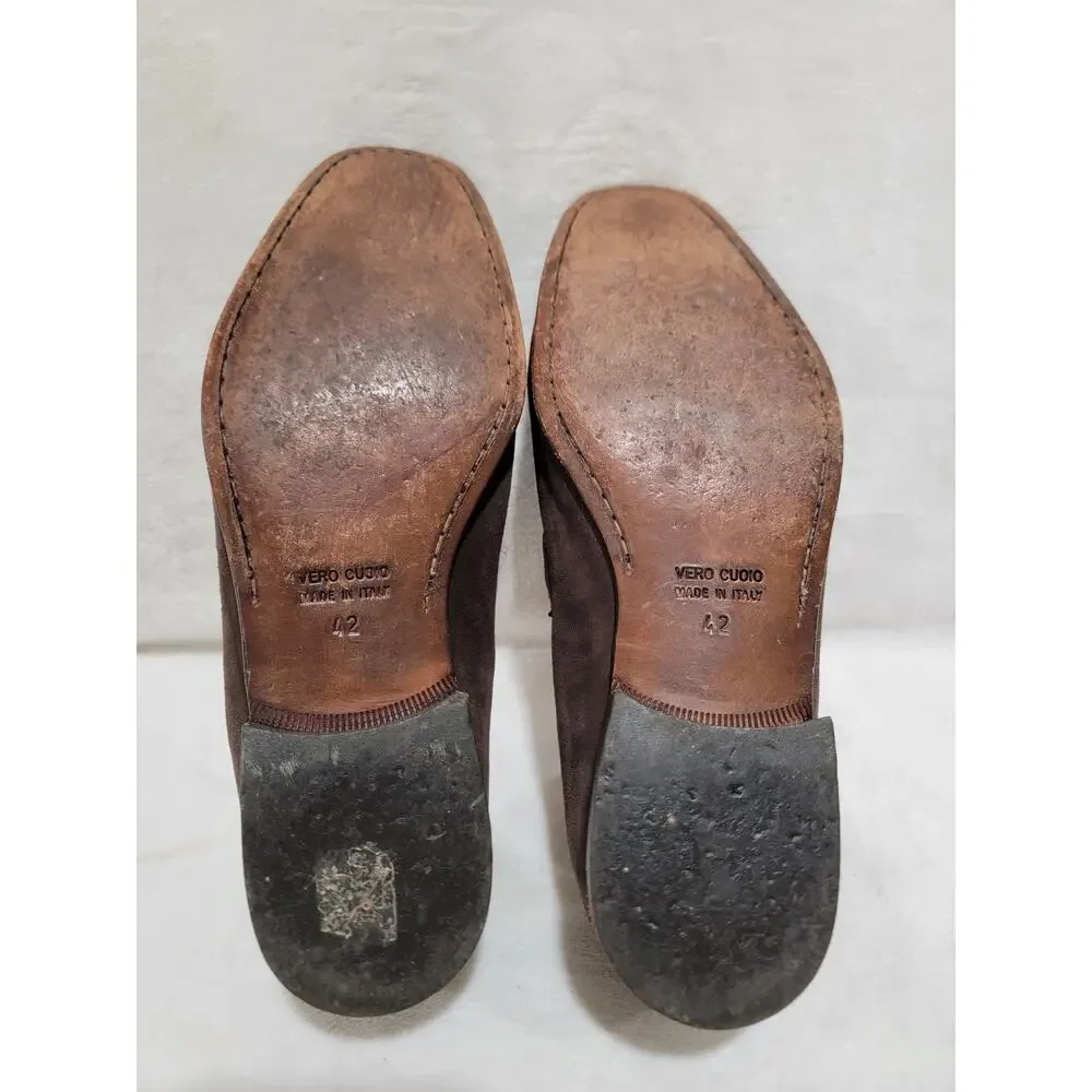 Tremp dark brown suede horsebit loafers 42